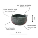 Katzenbett "Bowl" aus reiner Schafwolle