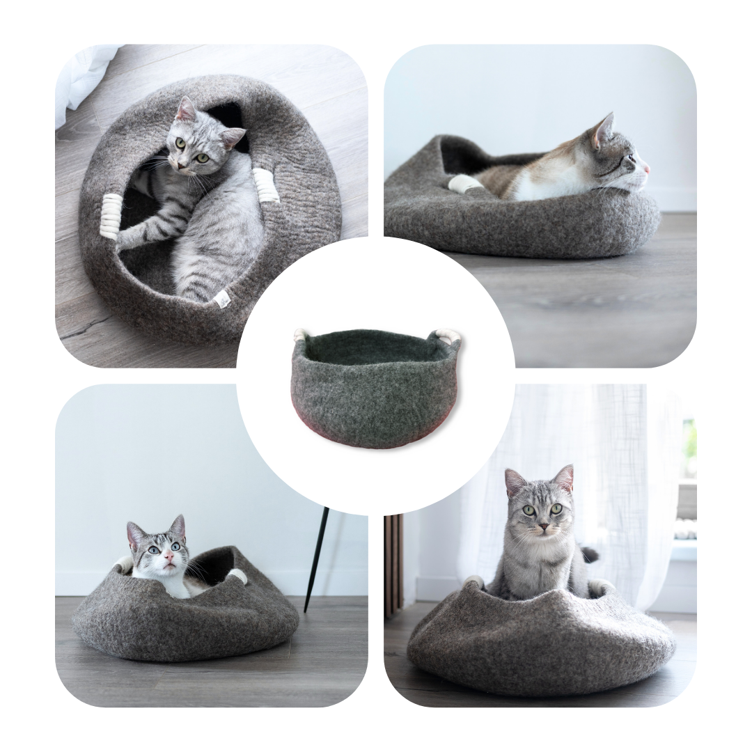 Katzenbett "Bowl" aus reiner Schafwolle