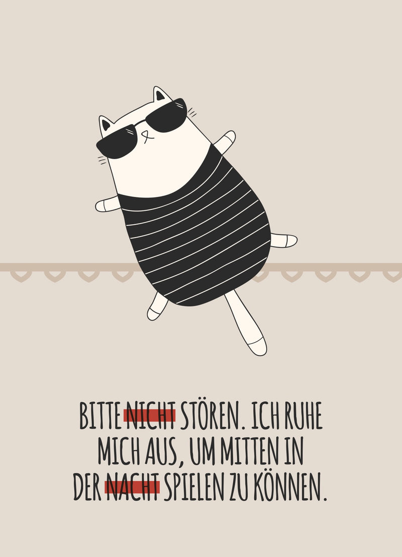 Cat Care Card "Bitte nicht stören"