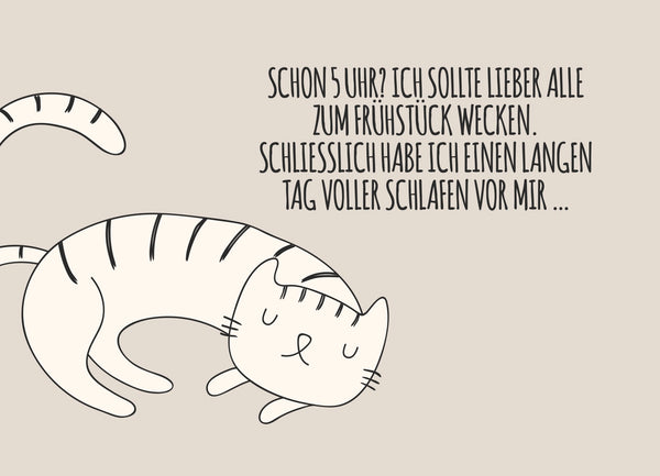 Cat Care Card "Langer Tag Schlafen"