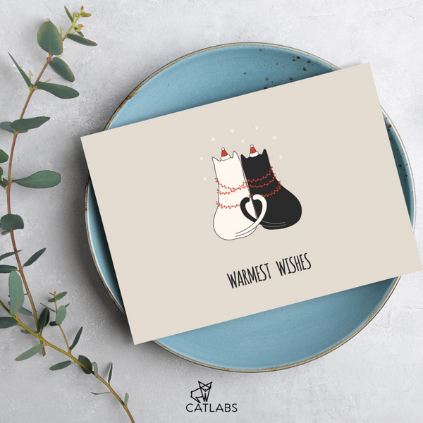 Cat Care Card "Warmest Wishes"