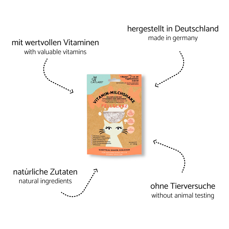 Vitamin-Milchshake für Katzen – Fellglanz – CATLABS Vitamin-Milchshake für Katzen – Fellglanz – CATLABS